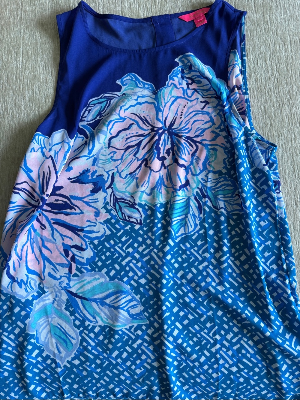 Blue Floral Print Tank